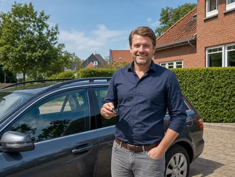 Verkäufer aus Warburg mit dem verkauften Fahrzeug